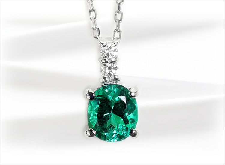 楽天市場】Ptエメラルドプラチナペンダントトップ(0.62ct、4本爪留め