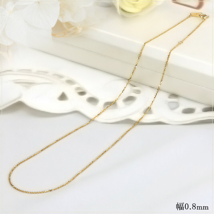 楽天市場】K18 小豆/あずき/あづき/アズキチェーン ネックレス(18k、18