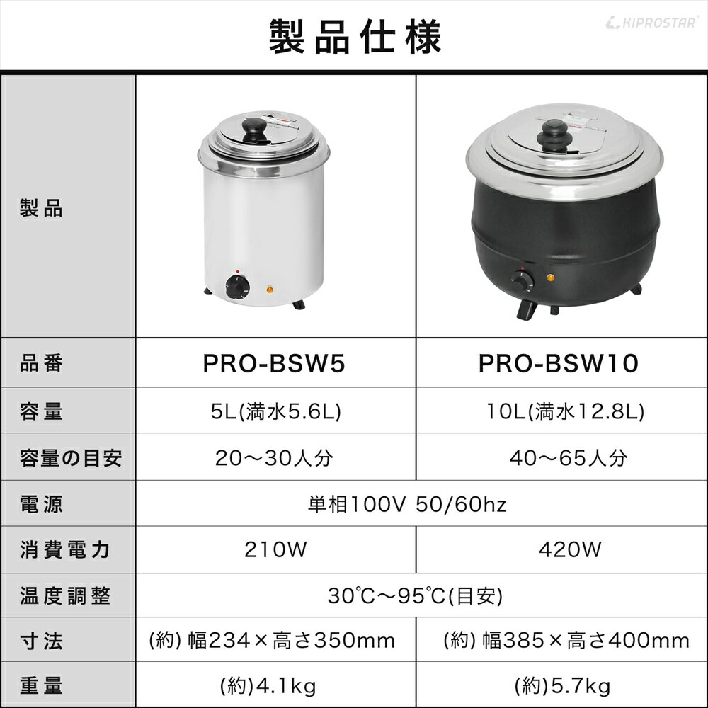 楽天市場】KIPROSTAR スープジャー 5L (満水5.6L) PRO-BSW5【スープ