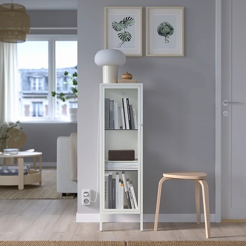 楽天市場】IKEA イケア キャビネット ガラス扉 メタル ホワイト 白