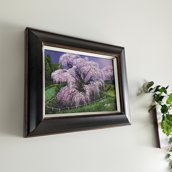楽天市場】油彩画 木村由記夫 「三春滝桜」 SM号 油絵 風景画 真筆