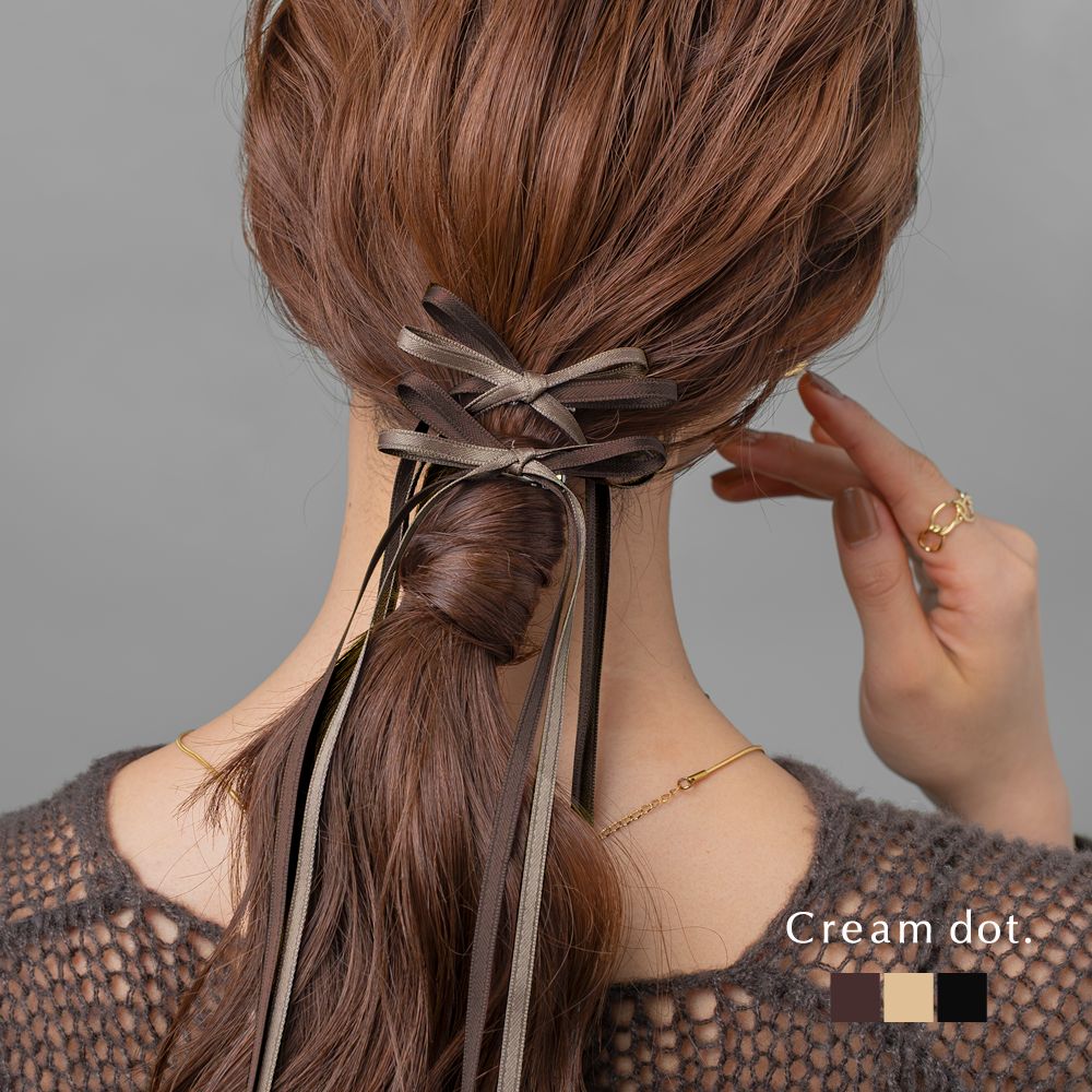 楽天市場】2点セット ヘアクリップ ロングリボン サテン調 多重リボン