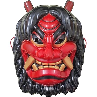 三目鬼面 鬼面 縁起面 木彫 彫刻 祭り お面 仮面 伝統芸能 飾り面