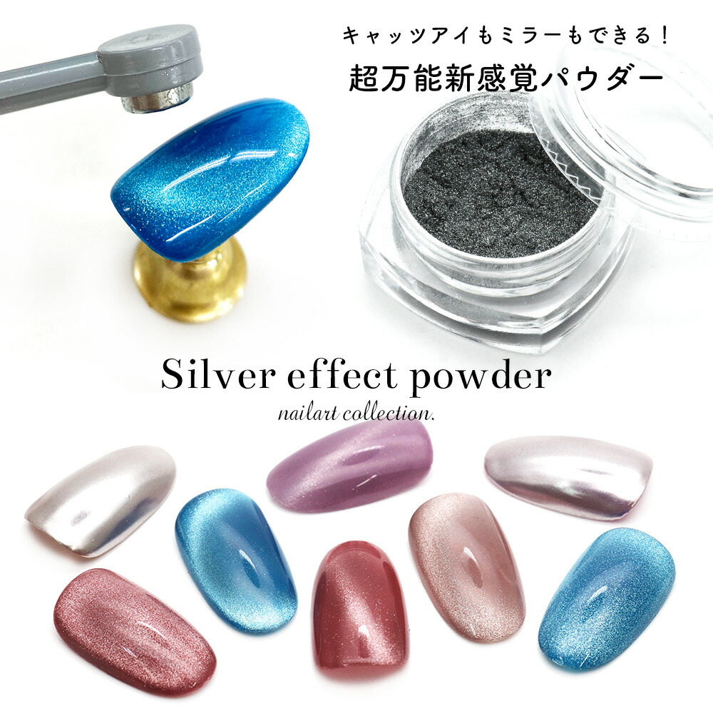 楽天市場】ネイルアート シルバーエフェクトパウダー マグネット