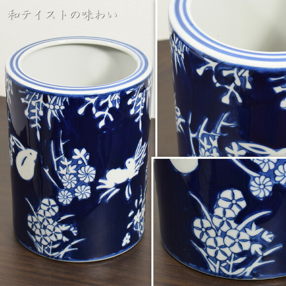 楽天市場】青白陶器 跳兎丸火鉢 陶器壷 飾り壺 フラワープランター