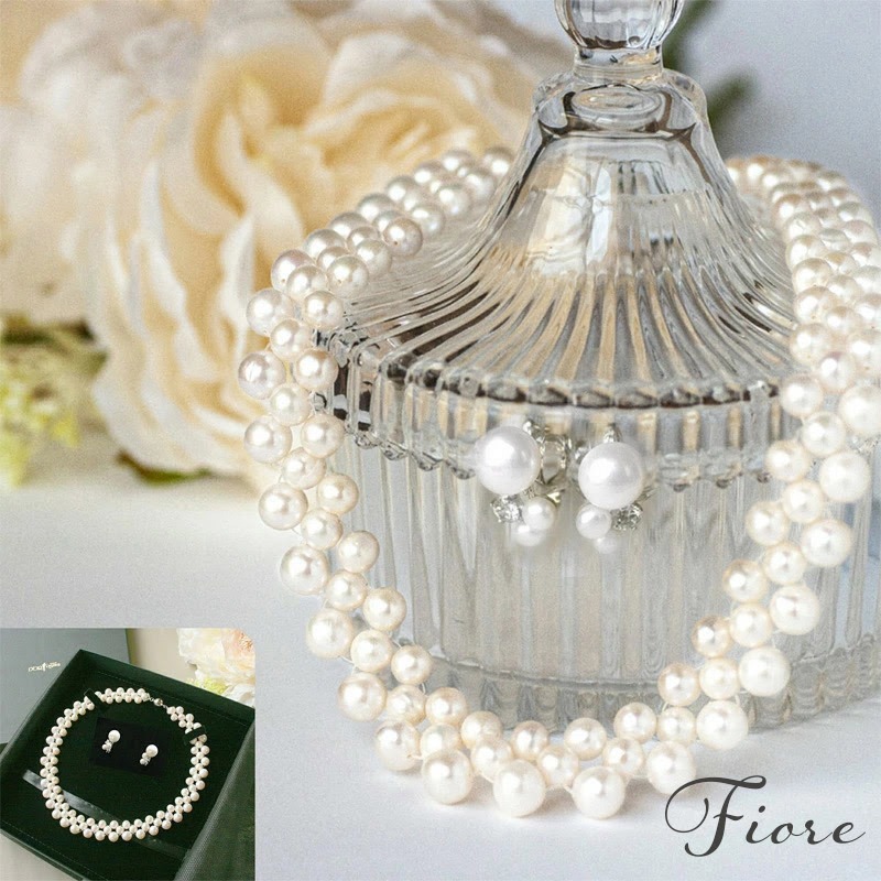 楽天市場】Fiore 淡水パール ピアス or イヤリング ネックレス セット