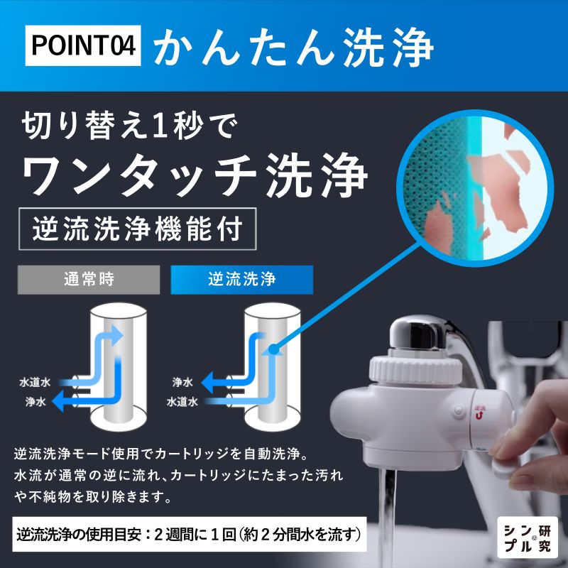 楽天市場】ビューク 浄水器 | 3年交換｜逆流洗浄機能付き| 暮らしに