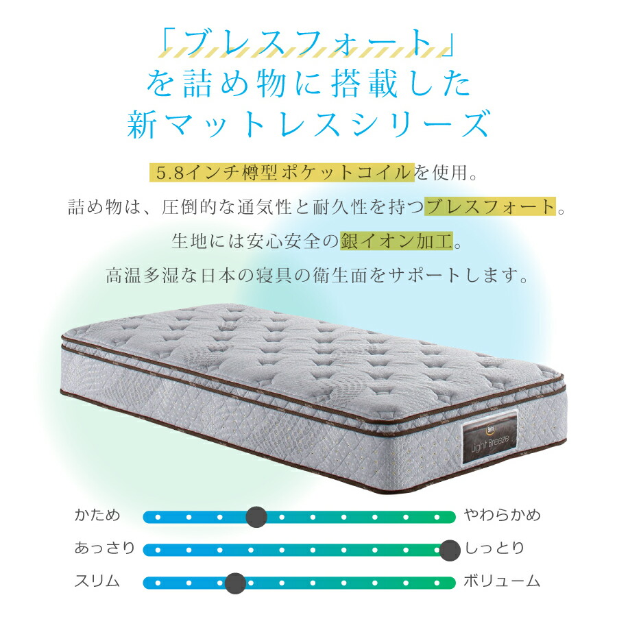 楽天市場】マットレス シングル サータ ライトブリーズ5.8 ドリーム