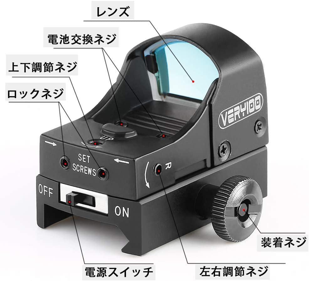 楽天市場】ドットサイト HD107オープン式 レッド ダットサイト