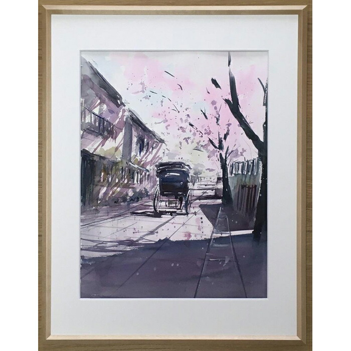 楽天市場】【ふるさと納税】【桜舞う（鎌倉幕府跡）】鎌倉の風景水彩画