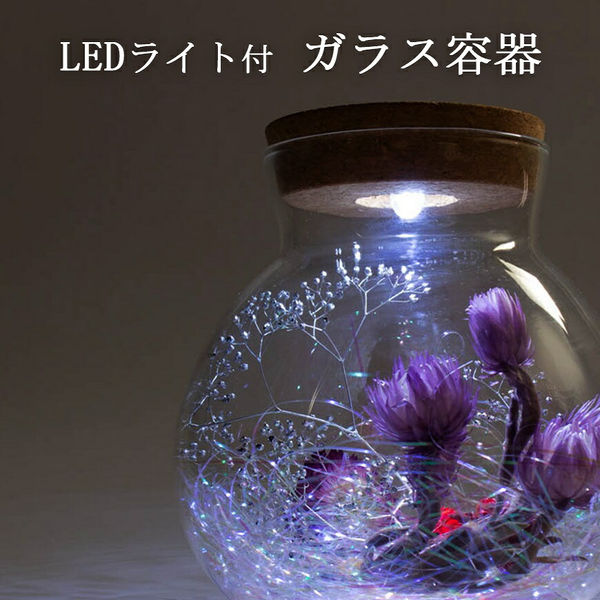 楽天市場】フジベース FB-1 光る LED ライト付 ガラス 容器 透明 花器