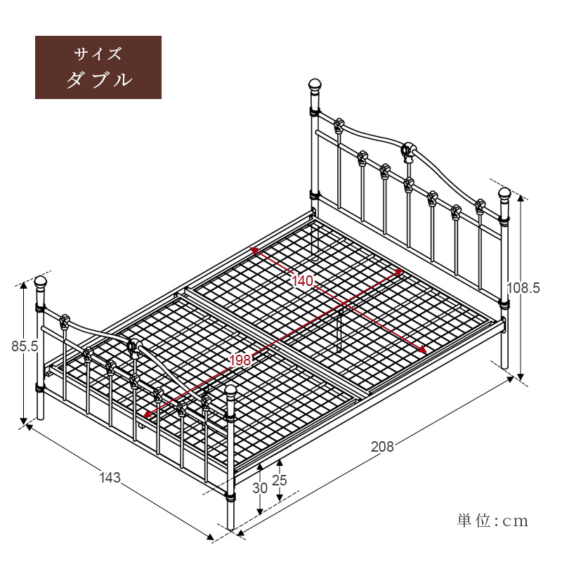 楽天市場】ベッド シングル セミダブル ダブル ベッドフレーム