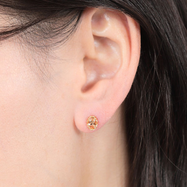 楽天市場】インペリアルトパーズ ピアス 18k K18YG 18金 イエロー