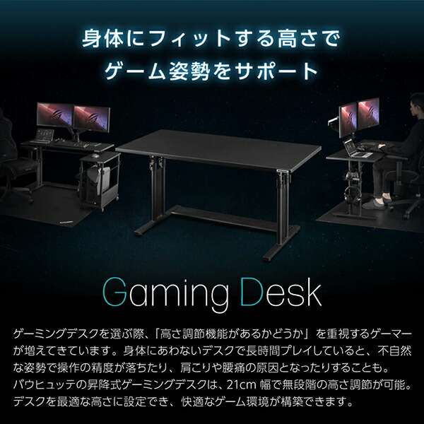 楽天市場】Bauhutte バウヒュッテ デスク BHD-1200M-WH 昇降式PCデスク