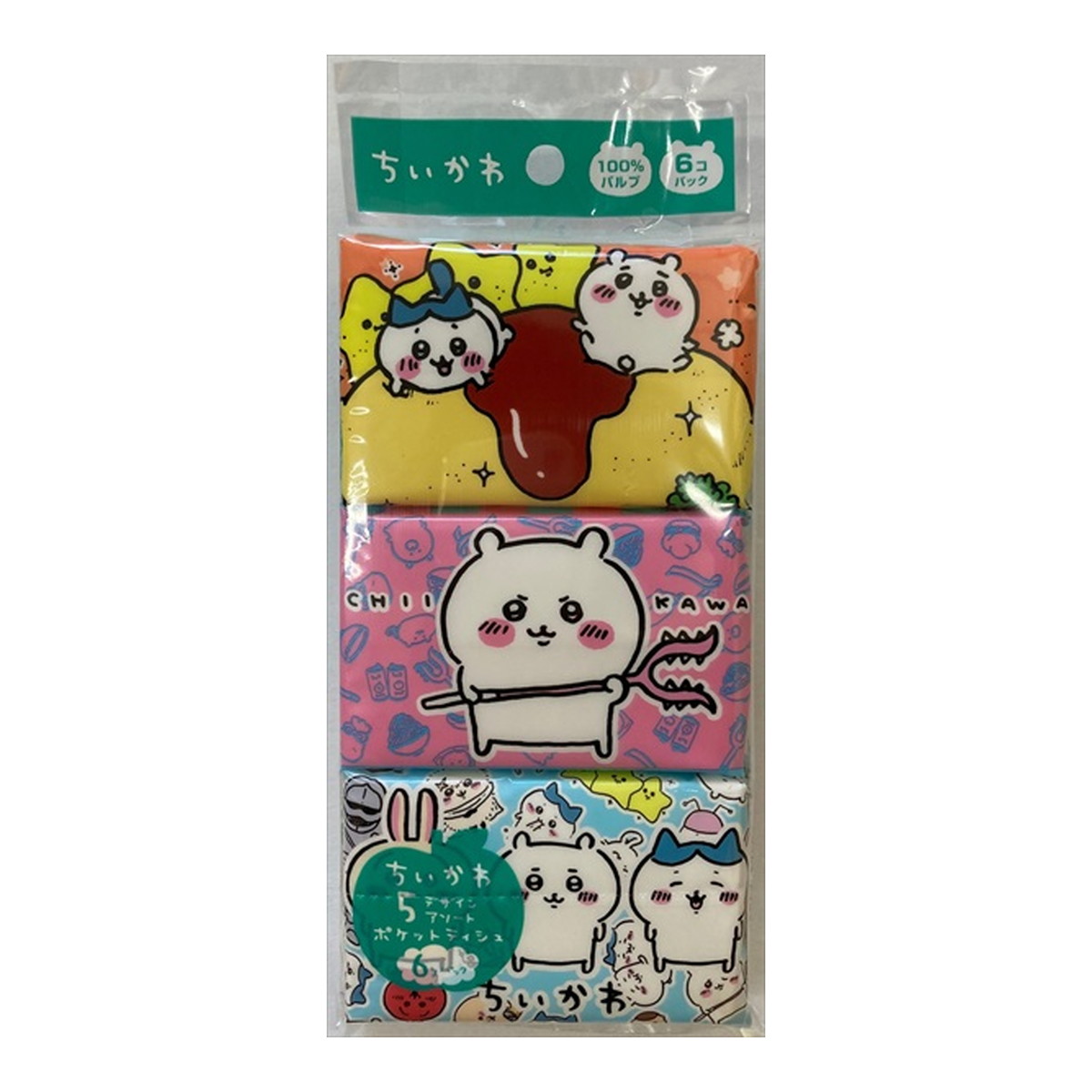 楽天市場】河野製紙 ちいかわ ミニポケットティシュ 6コパック