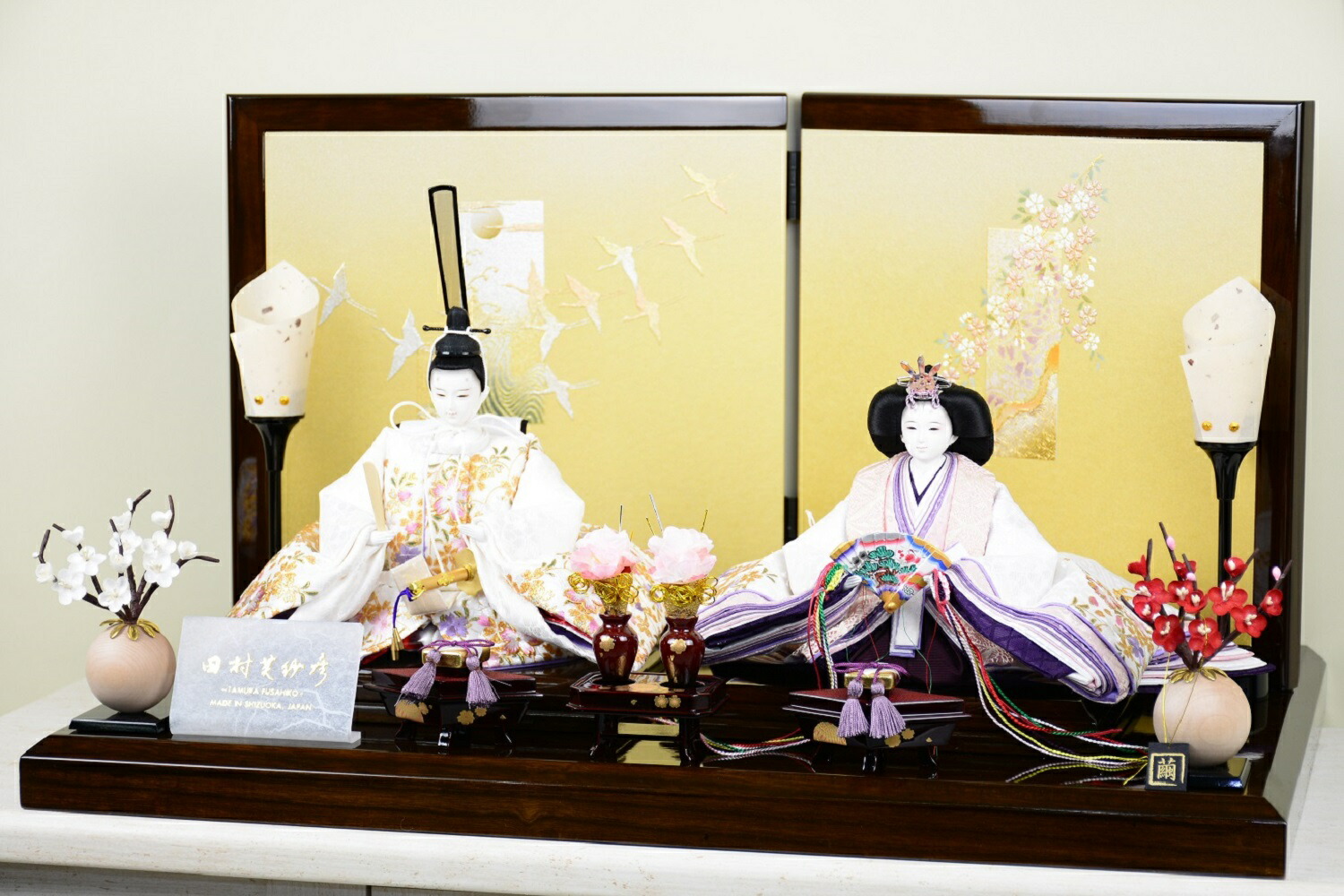楽天市場】雛人形 左京 田村芙紗彦 親王飾り 京十一番 金桜並木 平台