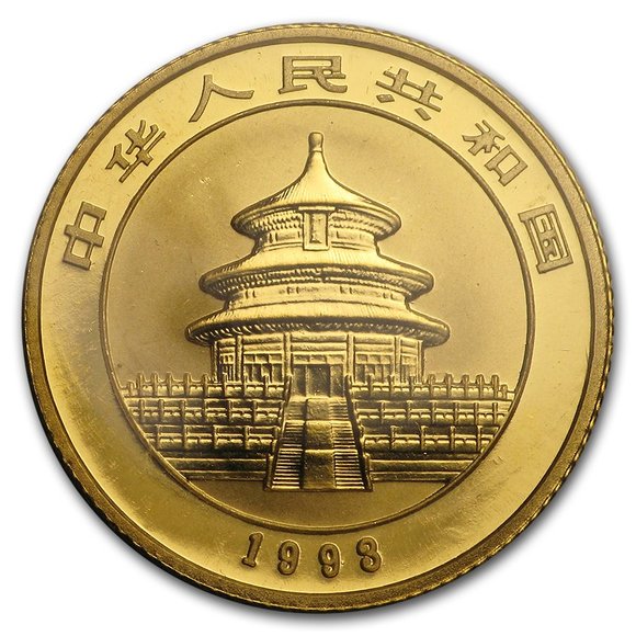 楽天市場】即納・追跡可 新品未使用 1993 中国 パンダ金貨1/10オンス