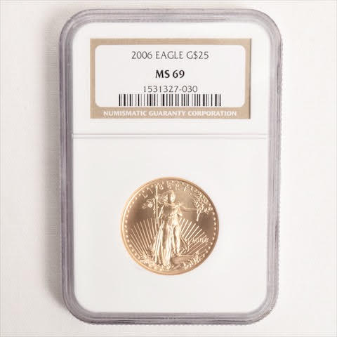 楽天市場】【新品】 アメリカ 2006年銘 25ドル イーグル金貨 1/2オンス