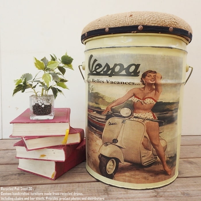 楽天市場】[ポイント2倍]ペール缶スツール クッション付 Vespa [ベスパ