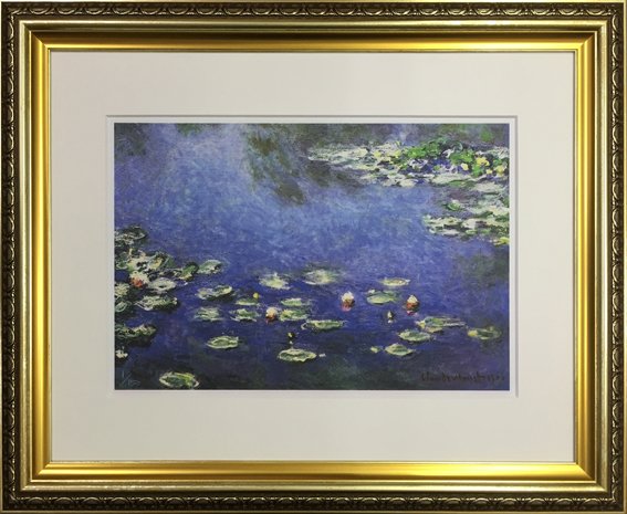 楽天市場】名画 モネ 睡蓮/インテリア 額入り 額装込 風景画 油絵