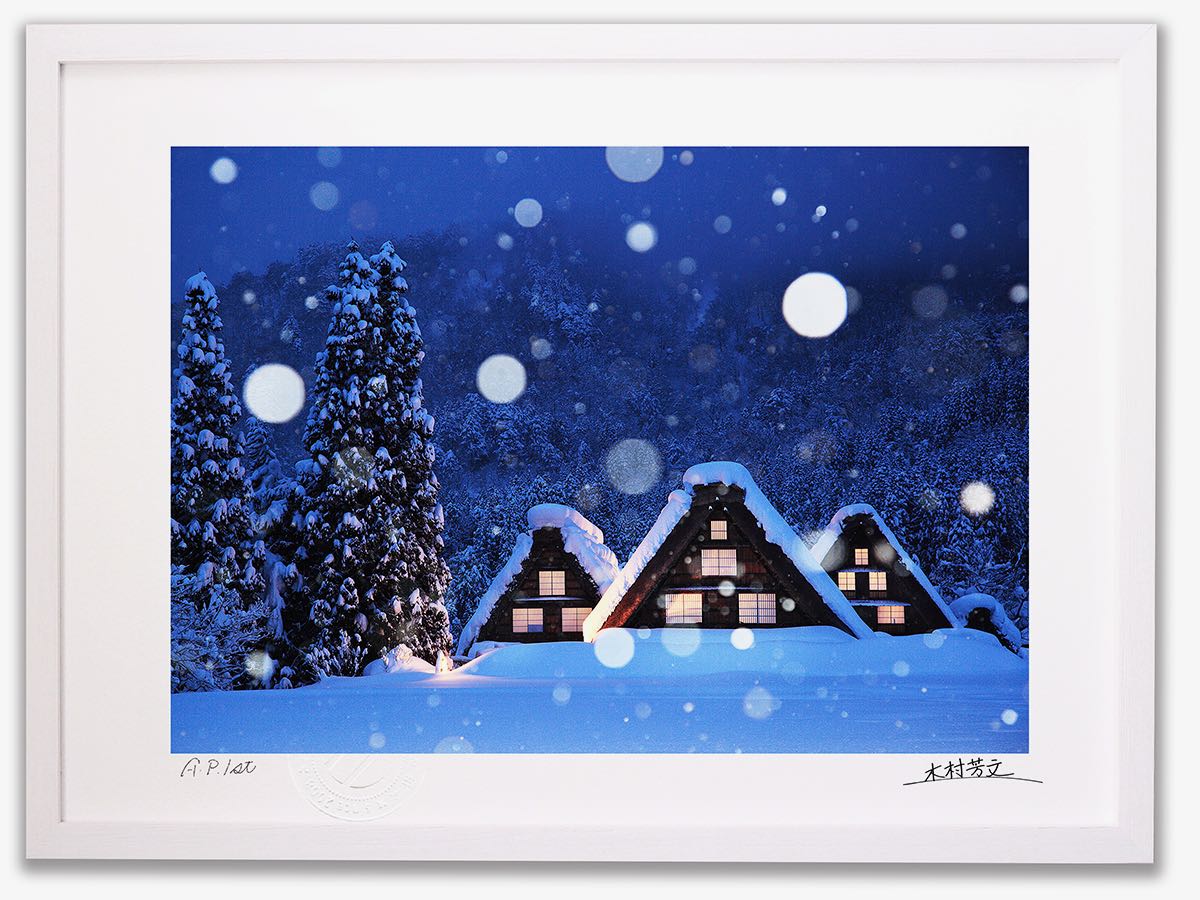 楽天市場】アートフォト 絵画 壁掛け 世界遺産白川郷・雪の夜/岐阜県