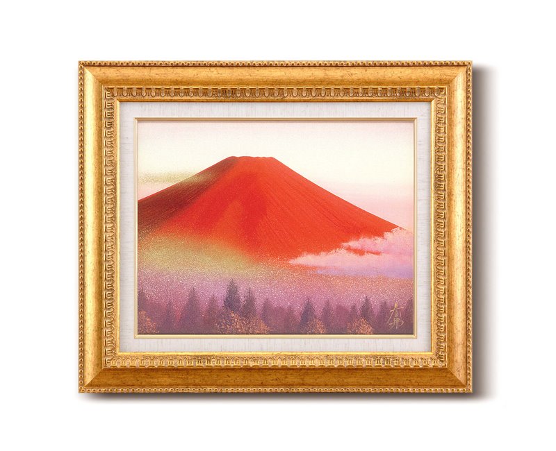 楽天市場】油絵 絵画 赤富士/インテリア 額入り 額装込 風景画 油絵