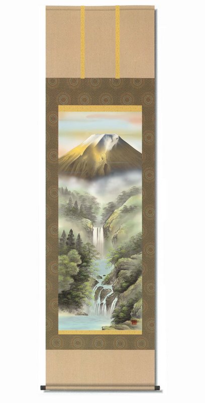 楽天市場】掛け軸 宇田川彩悠 掛軸(尺三) 「金富士山水」/インテリア