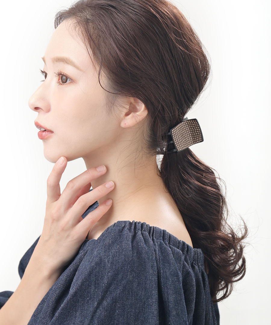 楽天市場】◇SALE◇ヘアクリップ バンスクリップ スタッズ風 まとめ髪