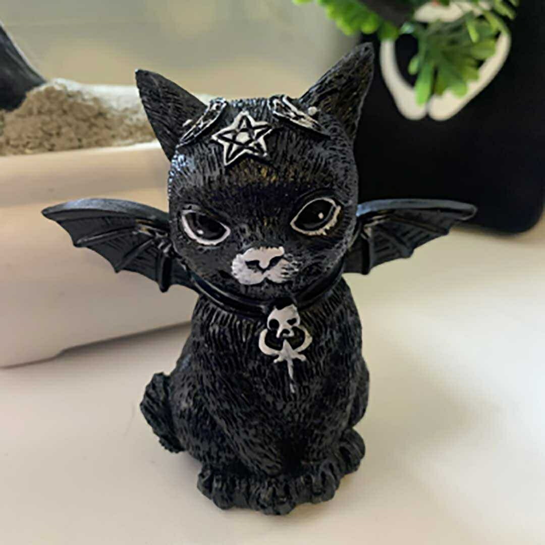 楽天市場】【人気商品】【在庫限り】 インテリア 猫 帽子魔女猫or羽