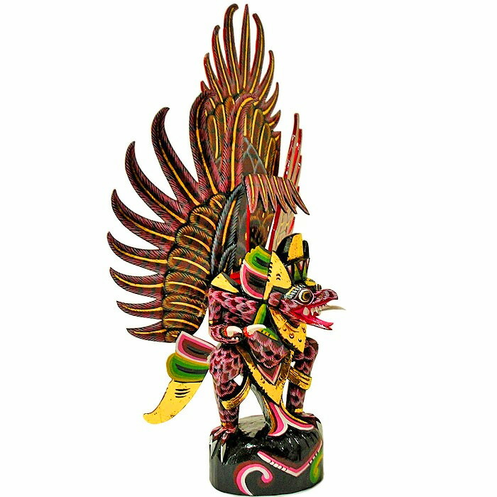 楽天市場】霊鳥ガルーダ［約H.65cm］赤白黒鱗 木製 オブジェ 置物