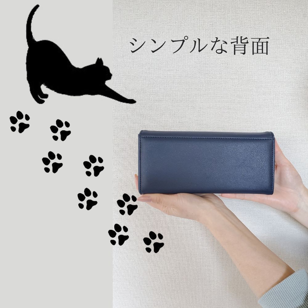 楽天市場】猫財布 ねこ長財布 財布 かぶせ長財布 財布 大きく開く小銭