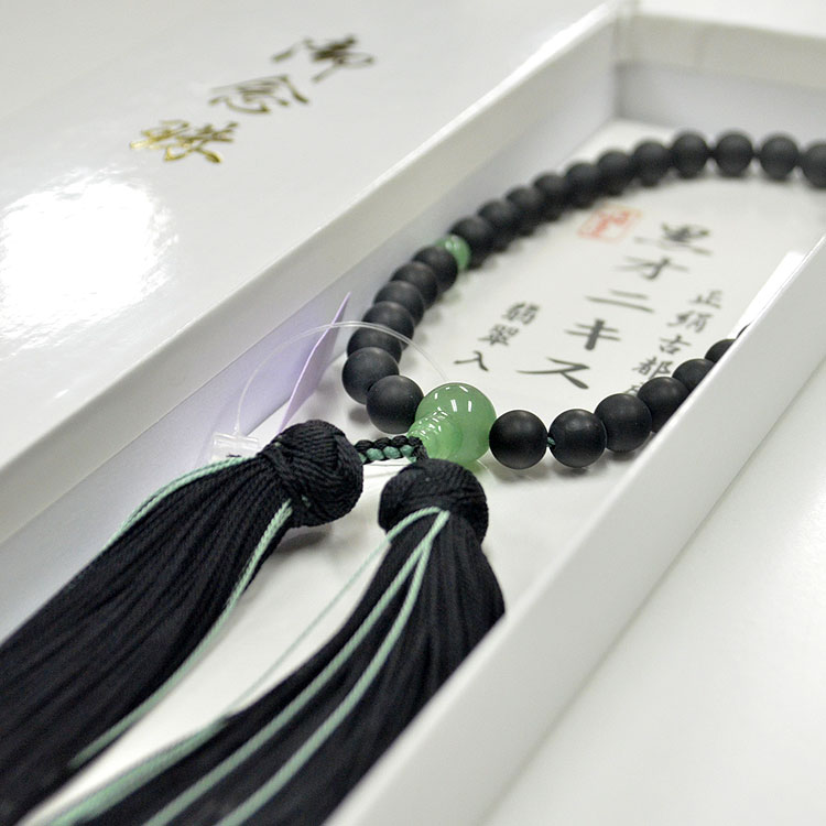 楽天市場】【特典付】【女性用】女性用略式念珠艶消しオニキス8mm