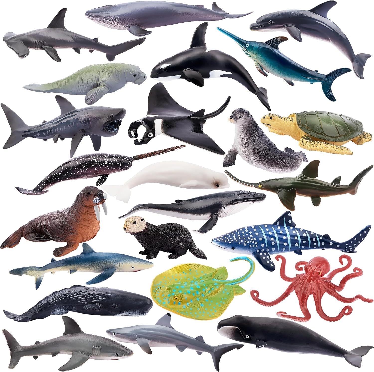 楽天市場】24PCS海洋生物フィギュア 海の生き物フィギュアセット ミニ