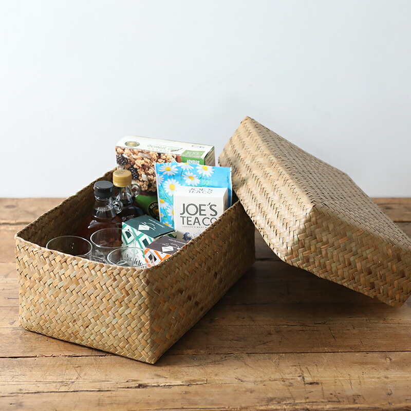 楽天市場】カチュー水草ふた付き四角BOX 3点セット アジアのかご