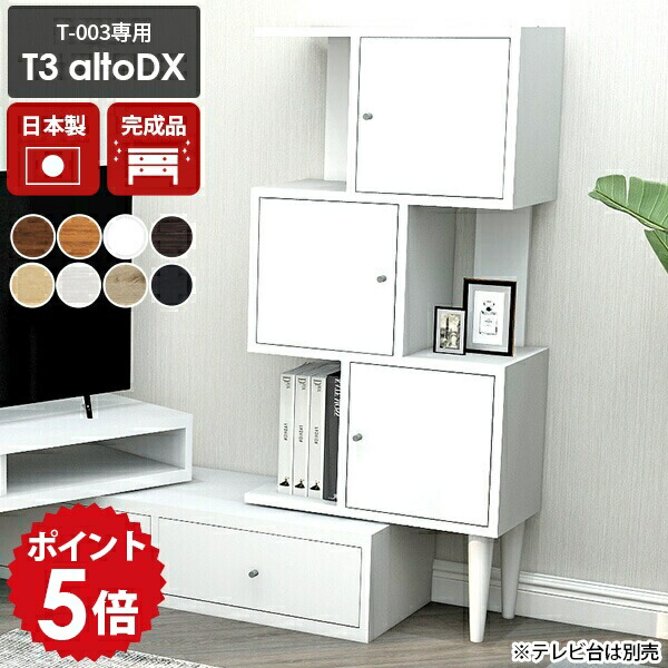 楽天市場】ディスプレイラック 扉付き 3段 完成品 本棚 スリム