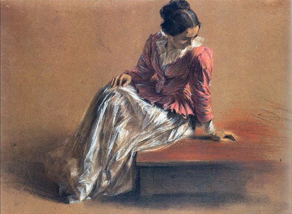 楽天市場】油絵 Adolph von Menzel_座る女 ma1762 : 絵画制作専門