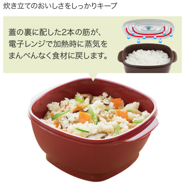 楽天市場】＼ポイント10倍／ 真空容器 保存容器 真空おひつ 角 2.0合 1
