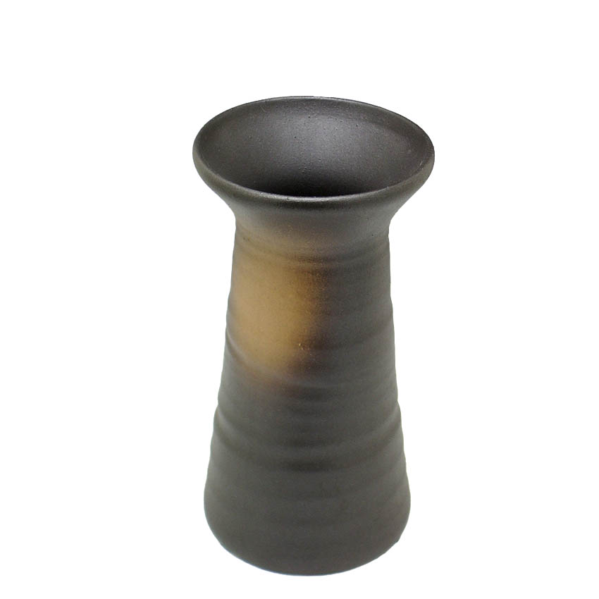 楽天市場】花立 花瓶 小型 陶器製 仏具 鉄釉 花立 大 高125ミリ 陶器製