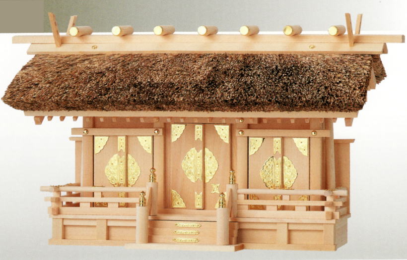 楽天市場】神棚 茅葺 通し三社 低屋根（高さ39センチ）M-3/ハセガワ