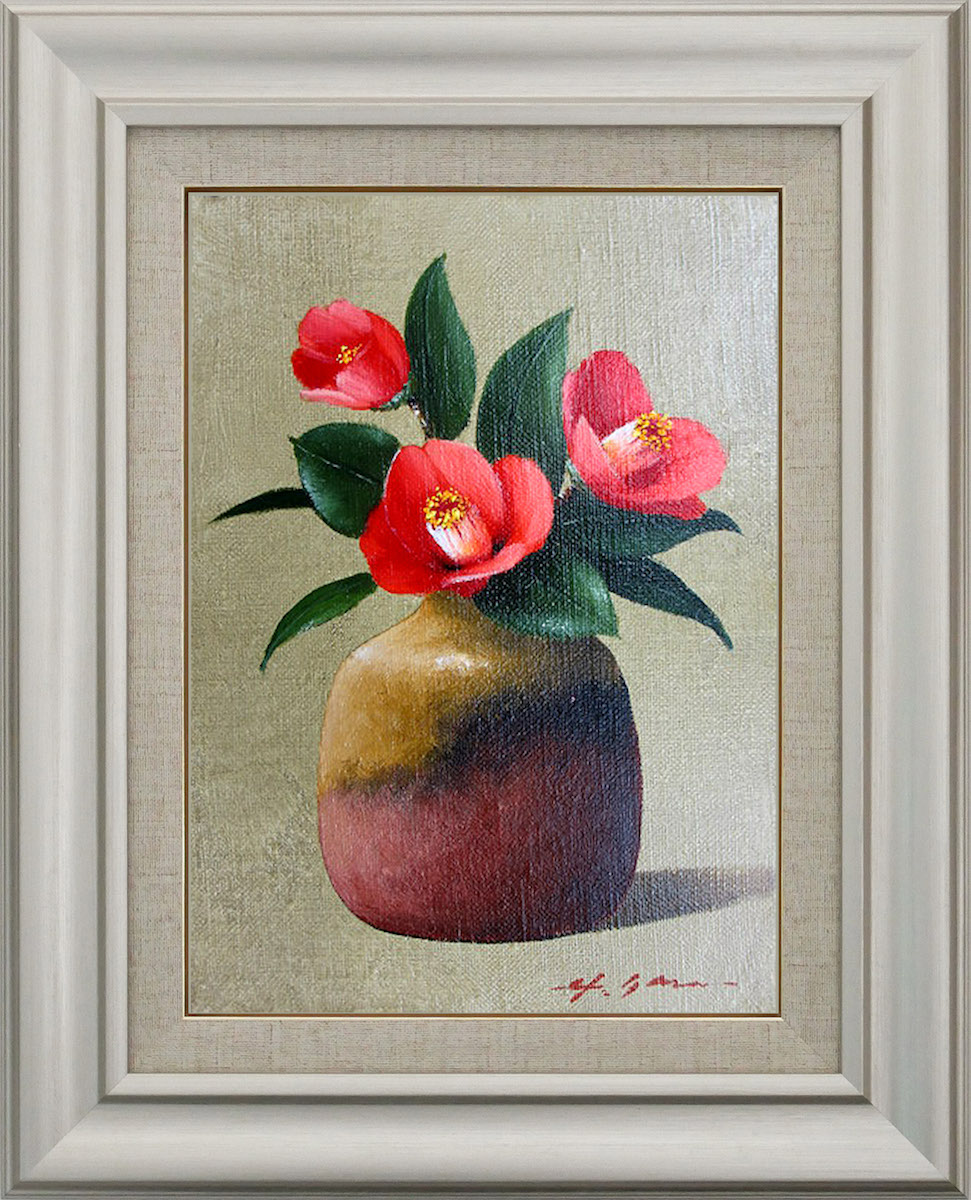 楽天市場】椿（油彩画｜絵画）：アート・美術品・骨董品・民芸品