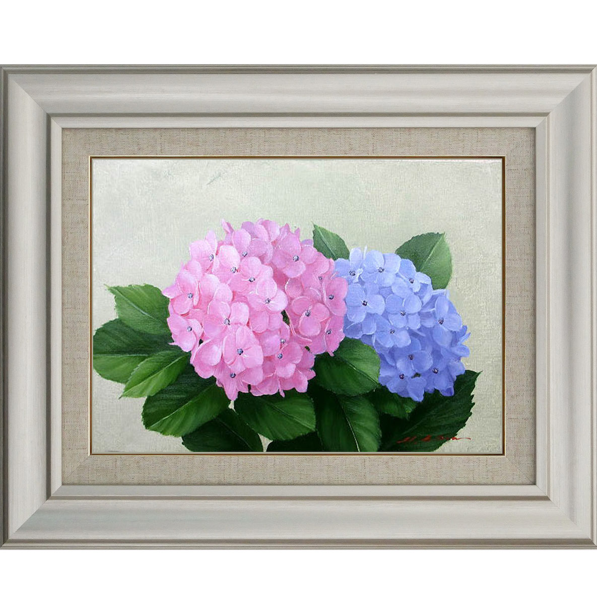 楽天市場】手描き 油絵 額入り油彩画 紫陽花 アジサイ F6サイズ