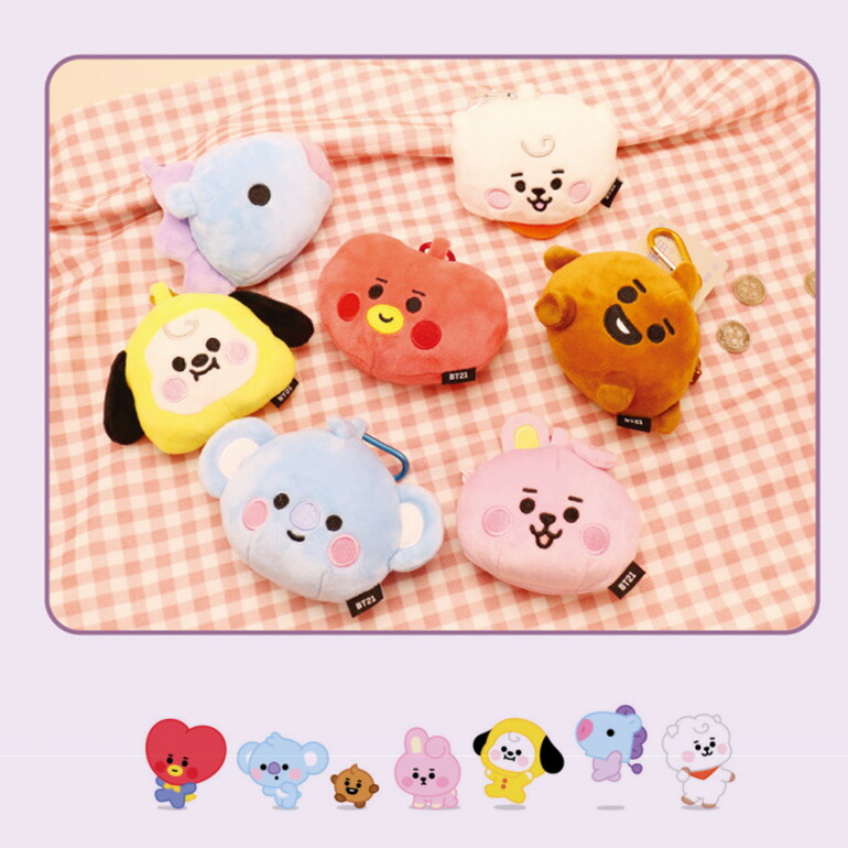 楽天市場】BT21 コインケース 小銭入れ ふわふわ カラビナ