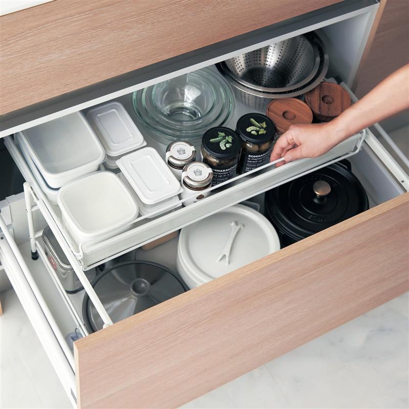 楽天市場】キッチン 引き出し用 スライドラック | 幅67cm 奥行33cm 高