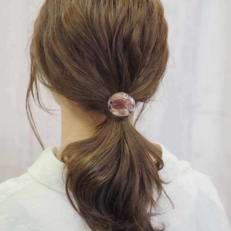 レジンヘアゴム ポニーフック ドライフラワーNo.329 大きめ レジン