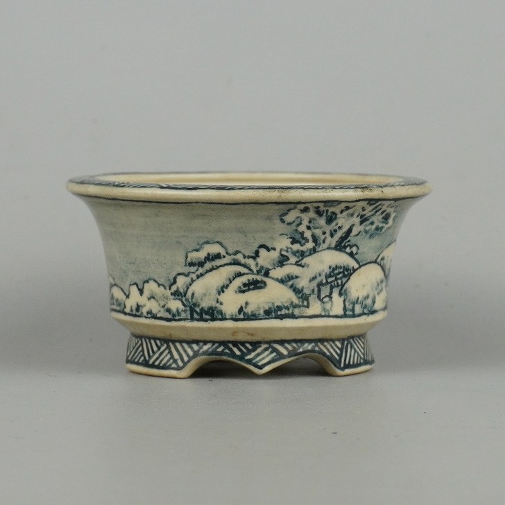 楽天市場】【中古】盆栽鉢 佐野 大助 美功 小鉢 長辺 約7.7cm 丸鉢