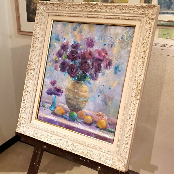 楽天市場】絵画 ｢希望を摘む朝」 油彩画 油絵 原画 静物画 花 F8