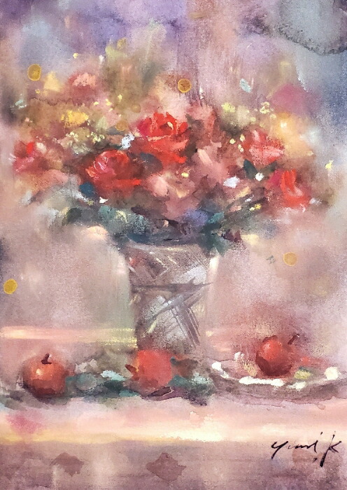楽天市場】絵画 ｢Happy End｣ 18×13cm 水彩/パステル 原画 静物画
