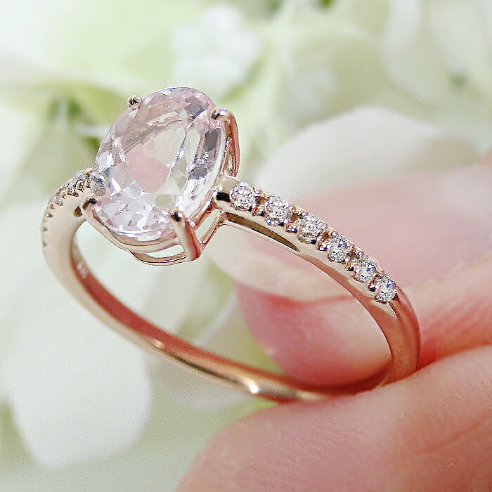 楽天市場】【鑑別書付】【0.12ct】K18PG モルガナイト ダイヤモンド