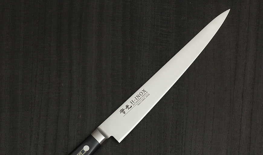 楽天市場】INOX ツバ付 筋引 240mm 實光包丁(堺包丁) 堺 名入れ 日本製