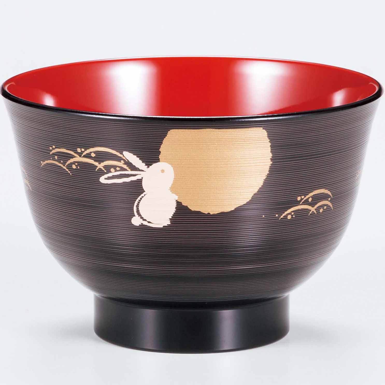 ✴︎自宅蔵出し・京型汁粉椀・なでしこ模様・漆器 蓋付き椀 10個セット
